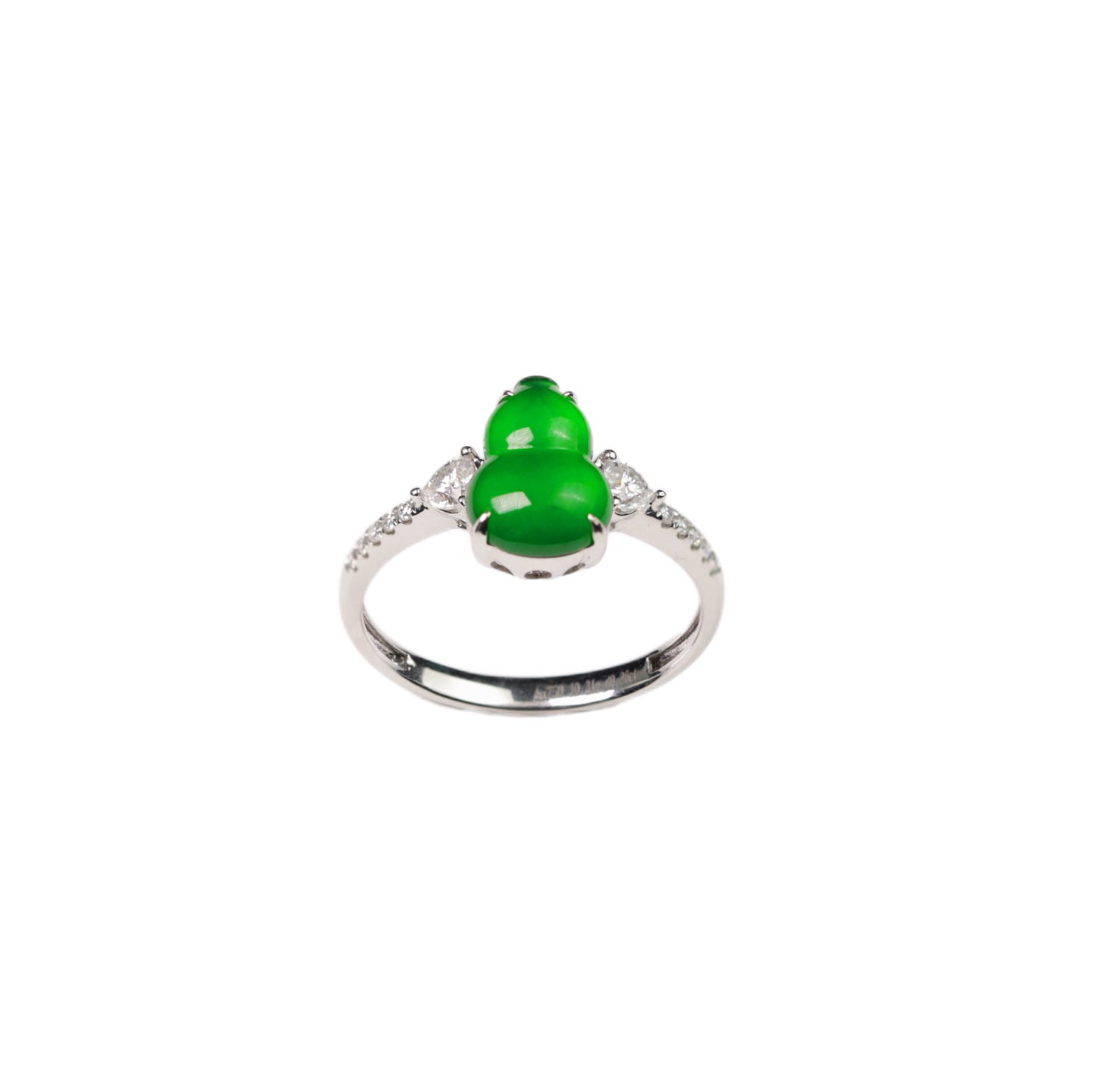Exquisite Verdance Gourd Ring (Overall dimensions: 19.1mm x 10mm x 6.5mm)