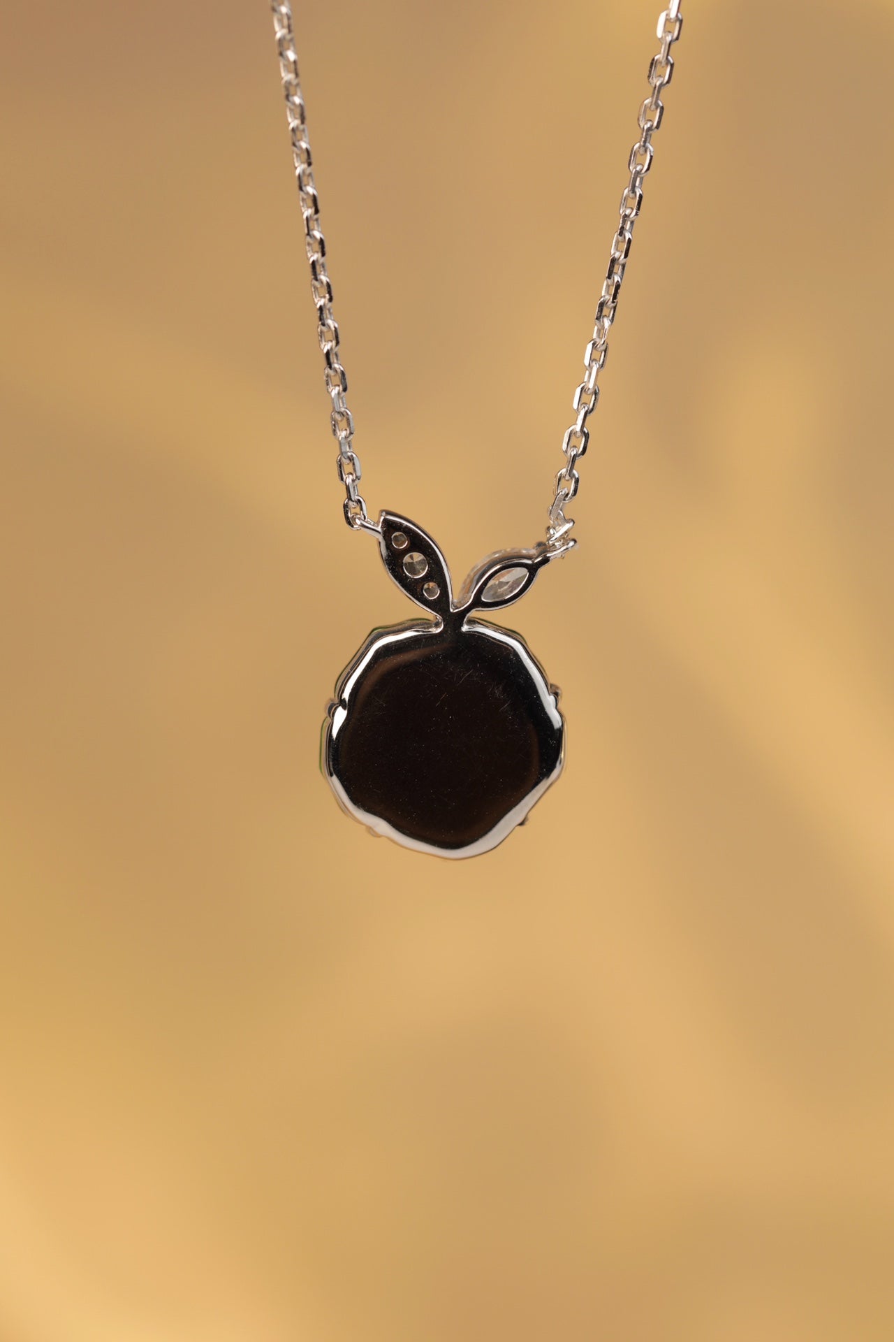 925 Silver Rose Jade Necklace (Overall Dimensions: 460mm x 19.5mm x 4.5mm)