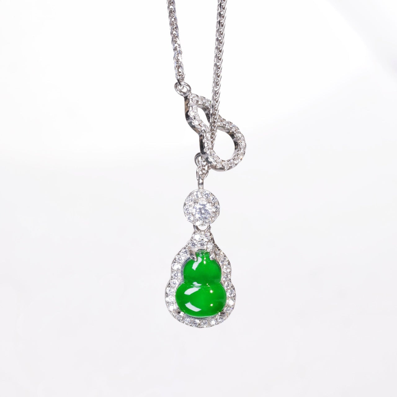 925 Silver Gourd Necklace; overall dimensions: 480mm x 9.4mm x 4.9mm.