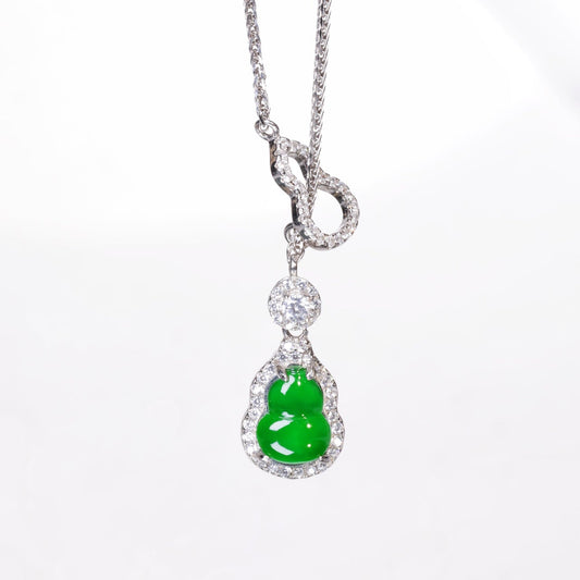 925 Silver Gourd Necklace; overall dimensions: 480mm x 9.4mm x 4.9mm.