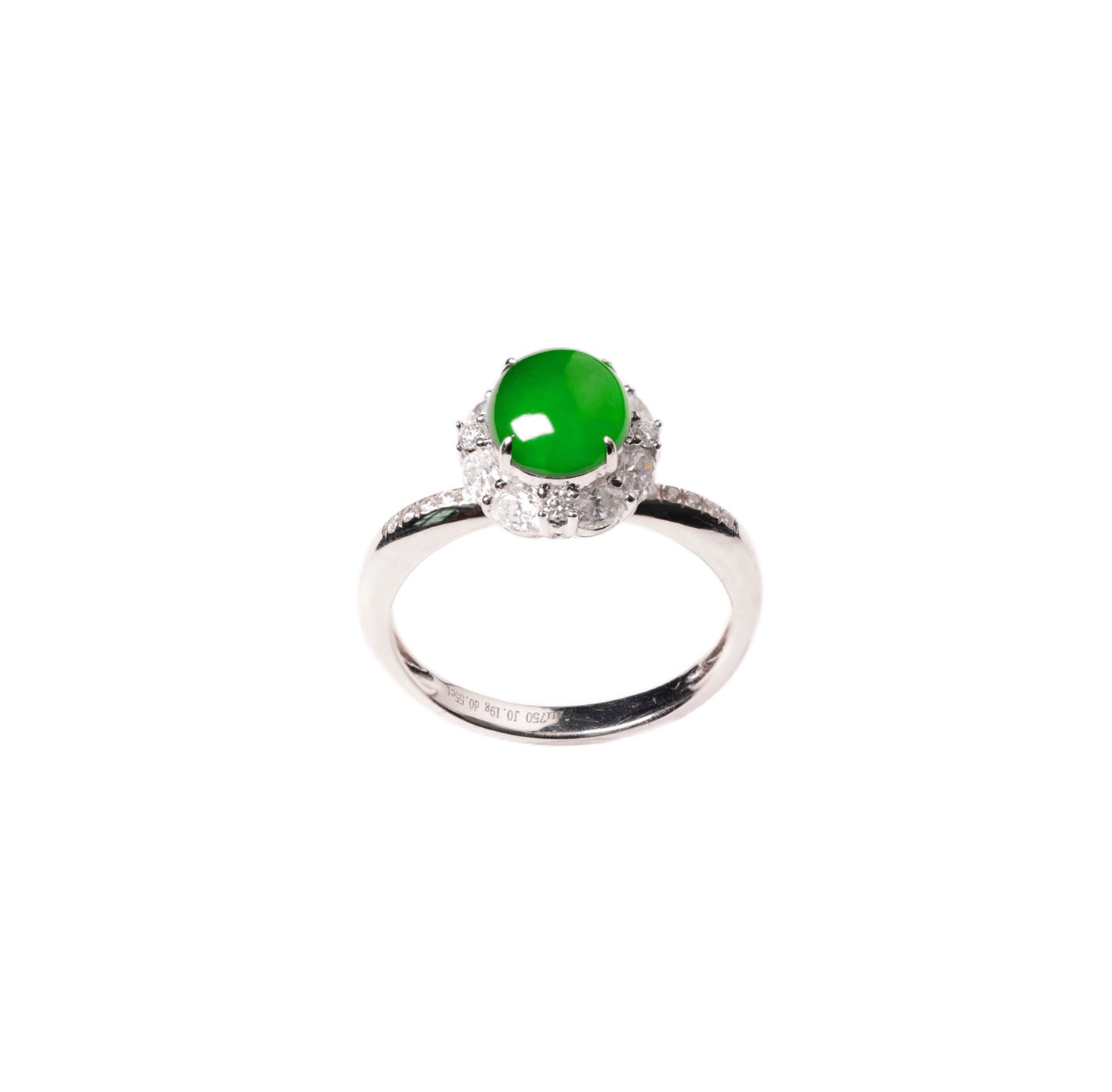 "Exquisite Verdance" cabochon ring; overall dimensions: 27mm x 20mm x 11mm.